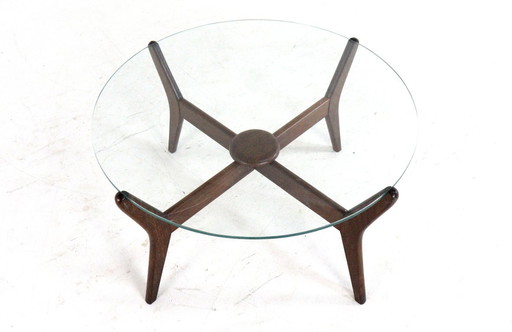 Ronde salontafel Engels met glas 'Summerseat' vintage