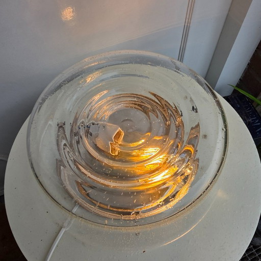 Plafonnier Vintage Doria Leuchten Verre Bulle Chrome