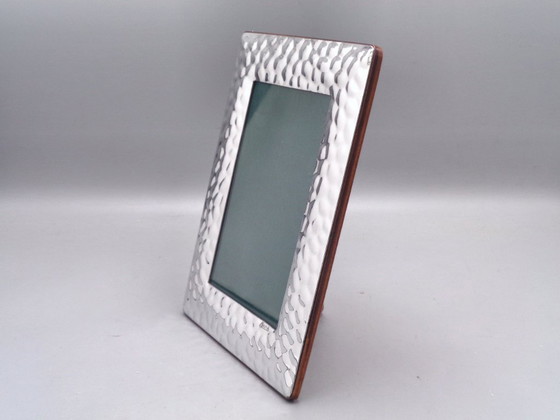 Image 1 of Handgemaakt, gehamerd, verzilverd metalen frame, binnenmaat 9x13 cm
