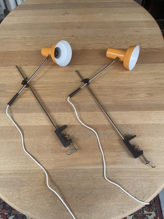 Image 1 of 2 lampes de chevet/lampes en forme de canne à pêche, années 1970