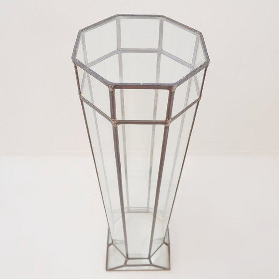 Image 1 of Colonne Art Déco en verre et zinc