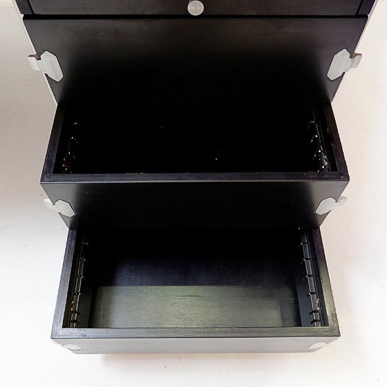 Image 1 of Escritorio compuesto por pedestales de madera de Bergwood y tablero con chapa de madera Boomerang - década de 1970