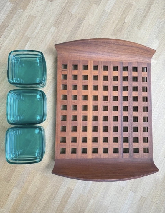 Plateau Dansk par Jens Harald Quistgaard – Accessoires de table, Verre, Bois (photo 5 of 9)