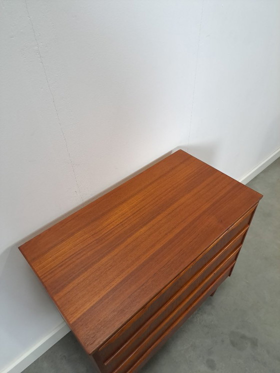 Image 1 of Danish teak chest of drawers with 4 drawers