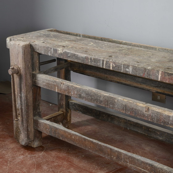 Industrial workbench with double vise, 20th Century Italian – Desk, Rustic (photo 14 of 16)