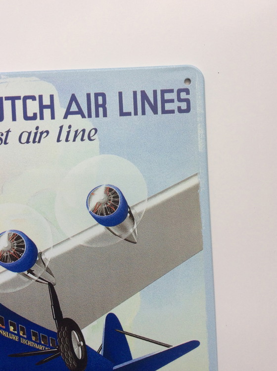 Image 1 of KLM Airlines: cartello in metallo con decorazione The Flying Dutchman