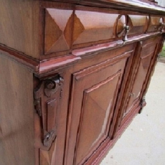 Image 1 of Libreria/vetrina antica in mogano Direttorio in due parti