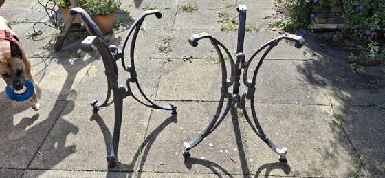 2x Gietijzeren Onderstel Voor 1 Of 2 Tafels. – Tuintafels, Cast Iron (photo 4 of 7)