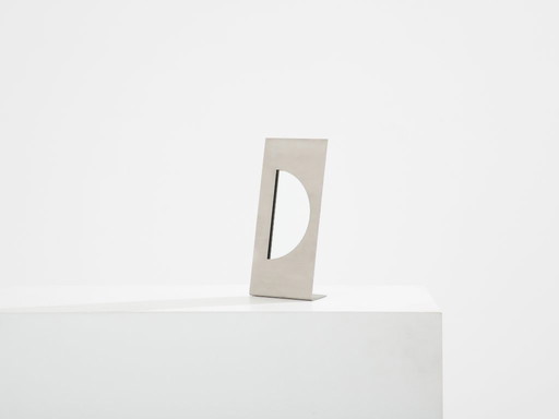 Gabriella Crespi for Christian Dior brushed steel vanity mirror 1970 