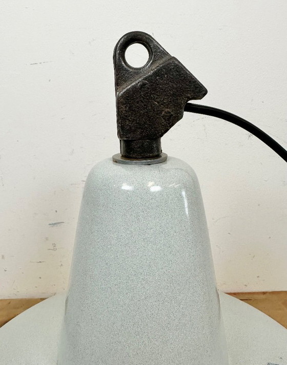 Image 1 of Large Industrial Grey Enamel Factory Pendant Lamp from Zaos, 1960s