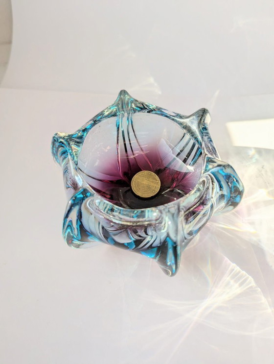 Image 1 of Raro posacenere/ciotola d'epoca in vetro di J. Hospodka per Chrisbska Sklarna, Cecoslovacchia, 1960