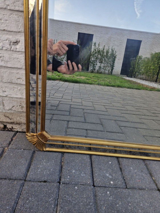 Deknudt mirror with gold-colored frame, 96 × 69 cm, Wood, Glass (photo 10 of 15)