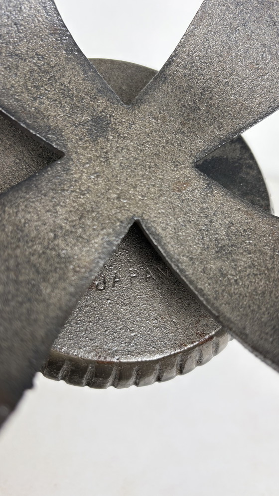 Image 1 of Vintage anthracite metal Brutalist candlestick Japanese design