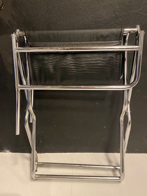 Poltrona Sedia Sgabello a Forbice Postmoderno Figaro di Ikea anni '80 – Sedie pieghevoli, Pelle, Metallo (photo 7 of 9)