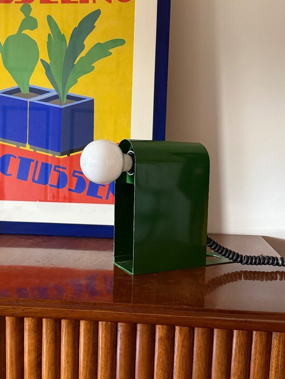 Image 1 of Lámpara de mesa/pared verde estilo era espacial, Italia, década de 1970.
