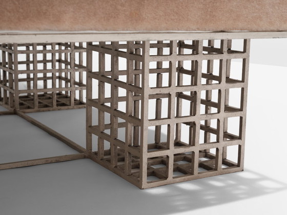 Image 1 of Large bench ottoman by Carla Sozzani in Milan mohair velvet 1990s