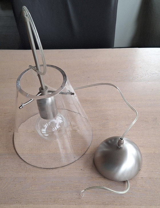 Image 1 of Lámpara colgante de cristal Steinhauer con sistema de suspensión de acero inoxidable