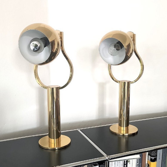 Image 1 of Vintage Space Age messing tafellamp van STAFF