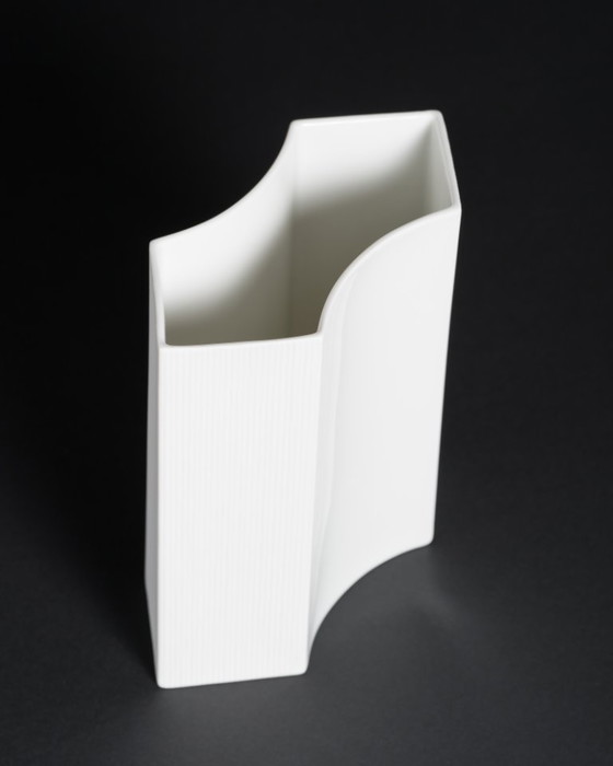 Image 1 of Vintage ROSENTHAL Sami Wirkkala German Bisque Porcelain Vase Duo & Candleholders