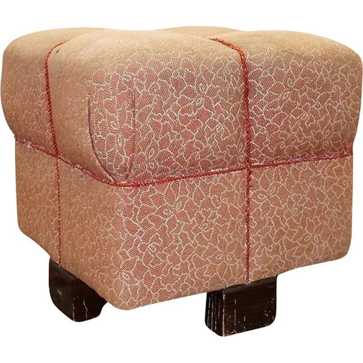 Pouf vintage Art déco par Jindřich Halabala pour Up Závody, Tchécoslovaquie années 1950