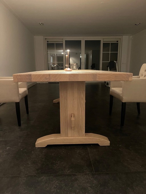 Table de salle à manger en chêne clair 250 x 100