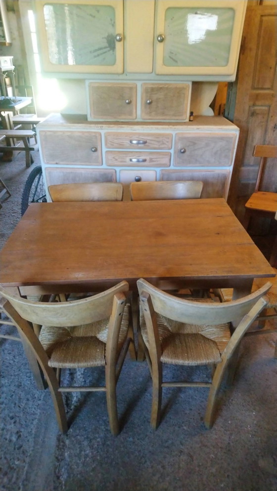 Tavolo con gambe affusolate, abete e faggio – Tavoli da pranzo, Wood, Vintage (photo 6 of 14)