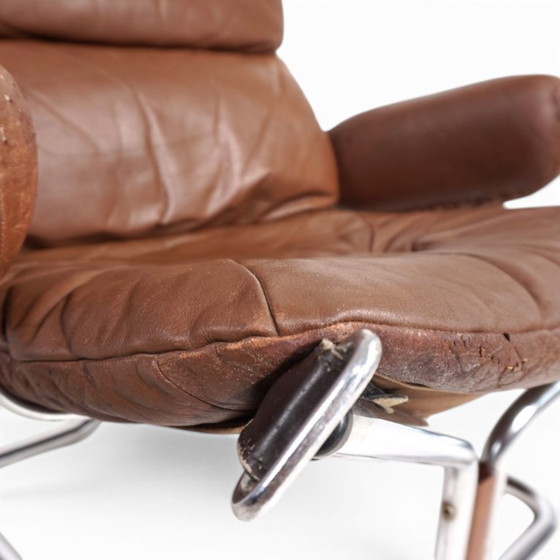 Image 1 of Westnofa Wing Leather Armchair by Harald Relling, 1970
