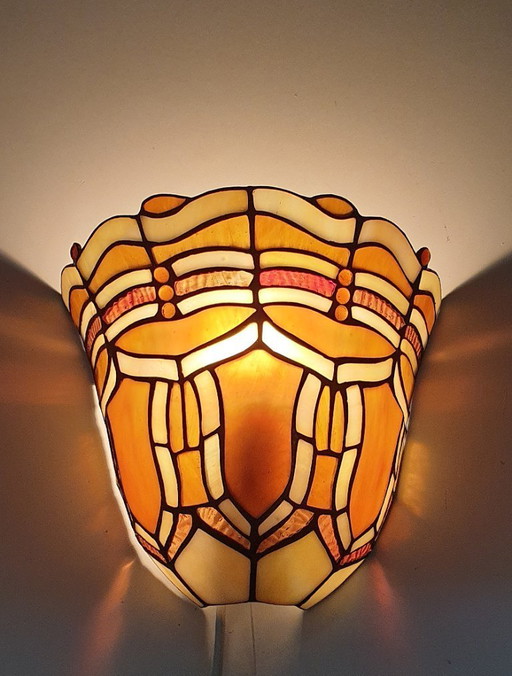Massive tiffany wandlamp met originele doos.