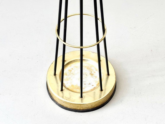 Image 1 of Italienischer drehbarer Schirmständer mit Messing Elementen, Italy 1950er Jahre 