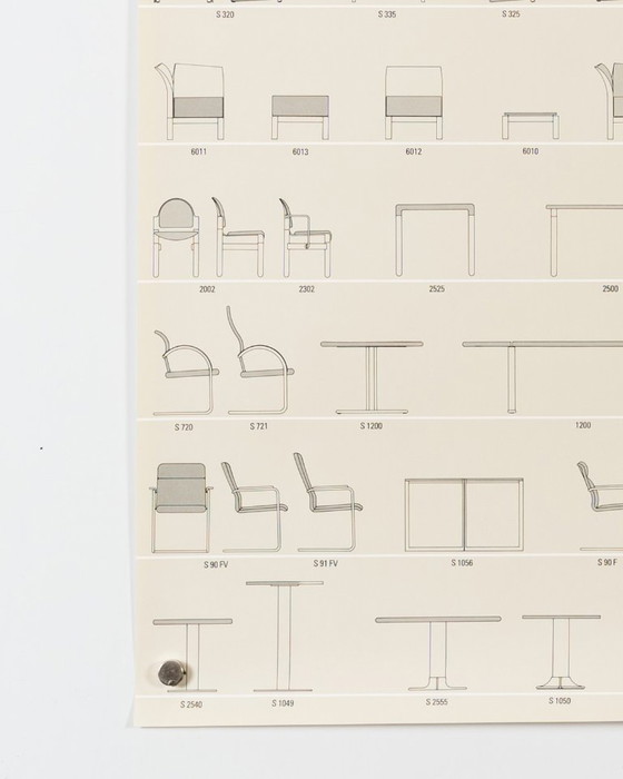 Image 1 of Thonet Furniture – 1989 – Original Vintage Advertising Poster – Bauhaus Bentwood Design – 83.7x59.5 cm