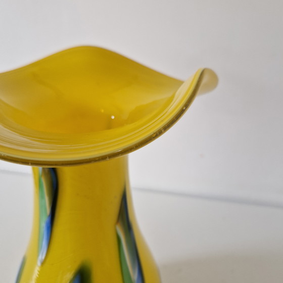 Image 1 of Goldan Talast Designvase, mundgeblasene Vase, gelbe Vase