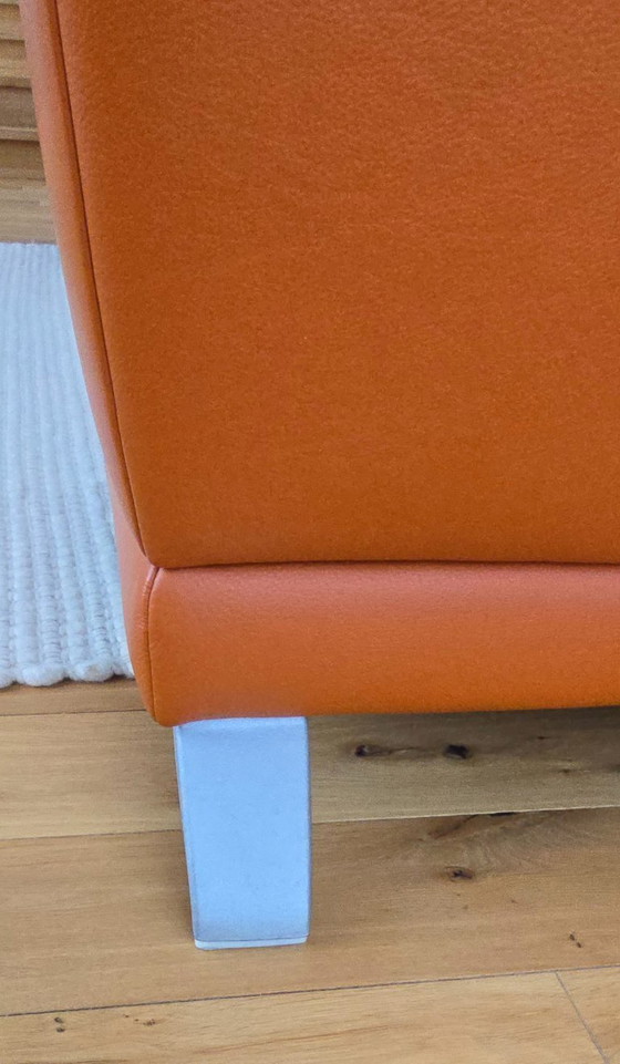Image 1 of Rolf Benz 2300 Designklassiker in rotorangem Nappaleder – 3er, 2er & Funktionssessel