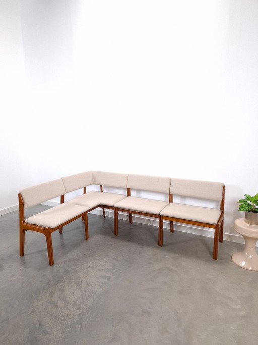 Dänische Modulare Teakholz Eckbank von Erik Buch für Odense Møbler, Modell Dinette, Esszimmerbank