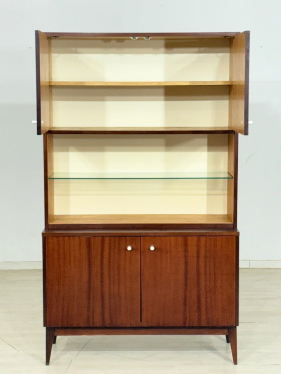 Image 1 of Vitrine de style années 50, buffet haut, meuble de salon, armoire vintage