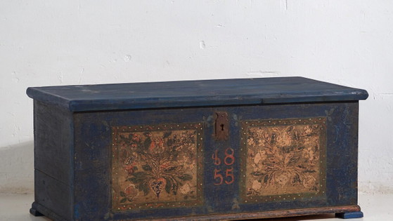 Baule da sposa antico blu navy (Anno 1855) #13 – Armadi contenitori (photo 3 of 15)