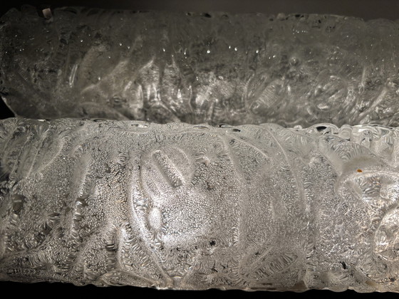 Image 1 of Ensemble de 2 très grandes appliques murales (verre dépoli vintage) Hans Popp (HP Leuchten)