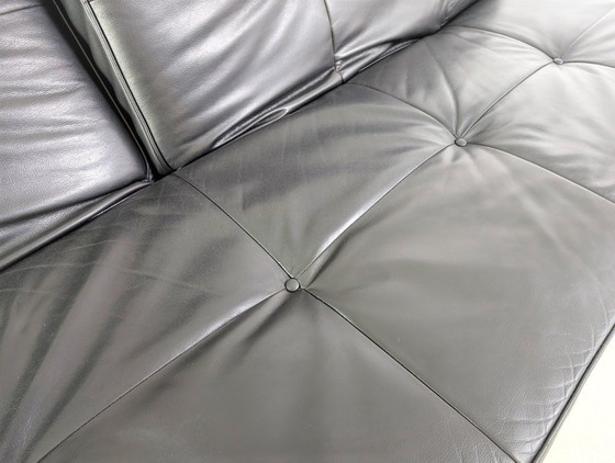 Image 1 of Sofá Smala de Ligne Roset original, de piel negra, diseño francés.