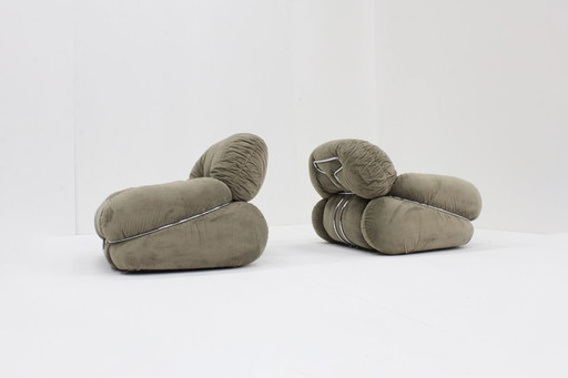 Vintage Adriano Piazzesi Okay Sessel, 1970er Jahre, Italien