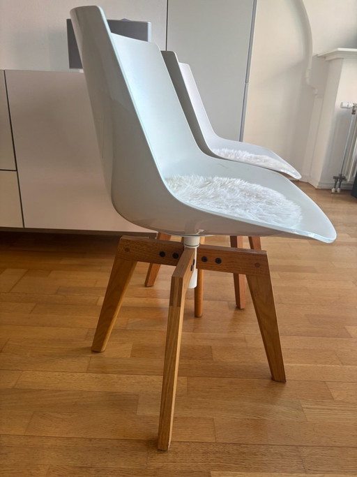 MDF Italia Flow stoel - 4 stuks – eetkamerstoelen, Plastic, Wood (photo 2 of 5)