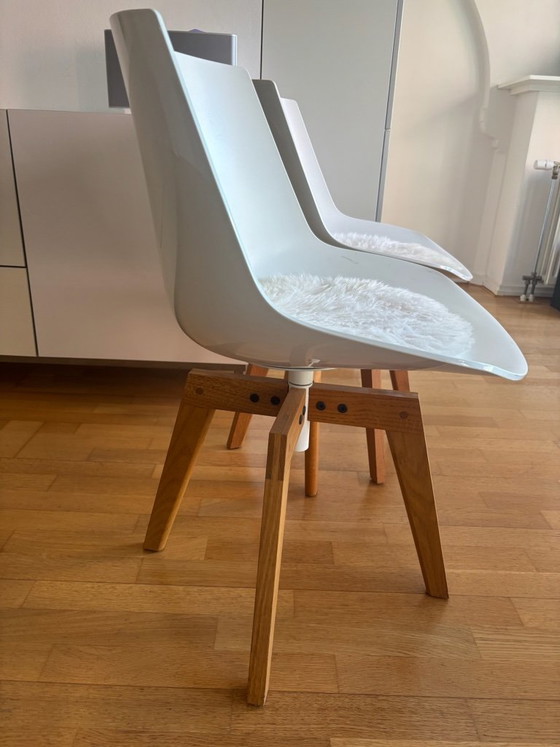 MDF Italia Flow stoel - 4 stuks – Eetkamerstoelen, Plastic, Wood (photo 2 of 5)