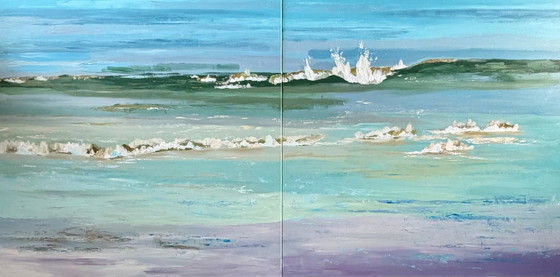 Image 1 of Roads – panoramic semi-abstract seascape | diptych