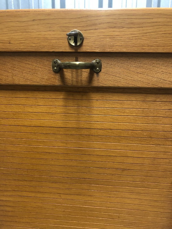 Image 1 of Vintage filing cabinet with roller shutter, 1950s