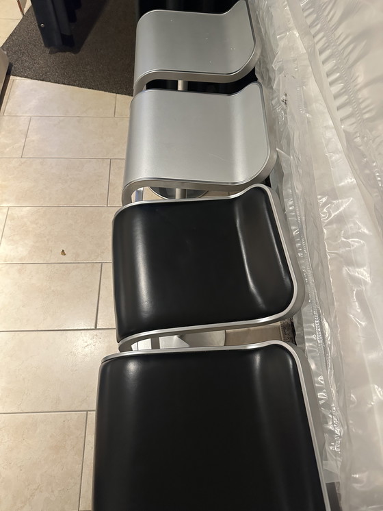 Image 1 of Ensemble de 4 tabourets de bar La Palma en acier inoxydable