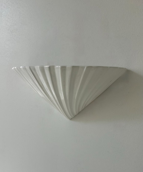 Image 1 of Lampada da parete a conchiglia in porcellana, Francia 1970