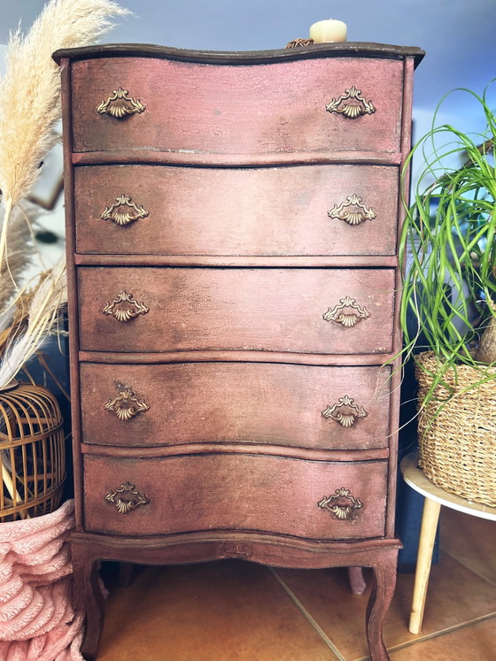 Patinated Vintage Chest of Drawers – Wood (photo 2 of 12)