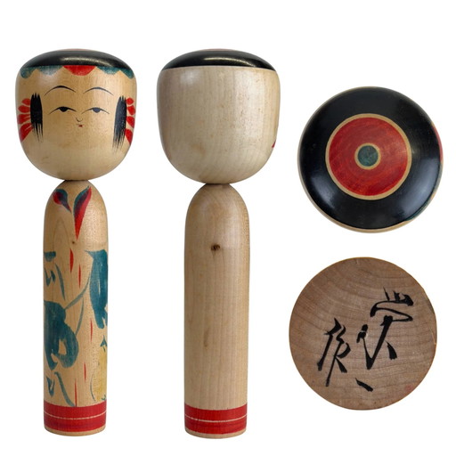 Auténtica Kokeshi Vintage Tsuchiyu – Eisaku Abe (Años 70/80)