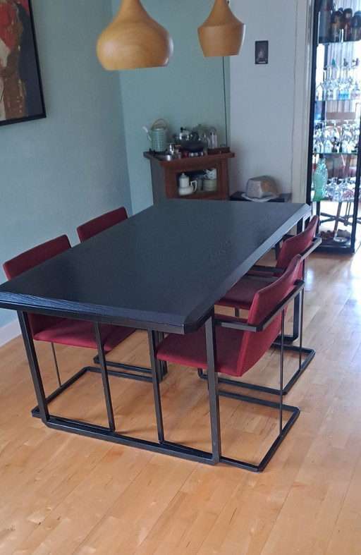 4 x chaises et 1 x table de salle à manger Hennie de Jong pour Castelein
