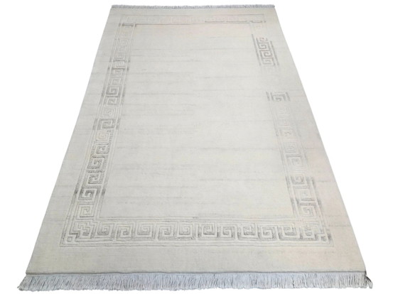 Image 1 of Hand-knotted modern oriental wool rug Cream Nepal 158x236cm