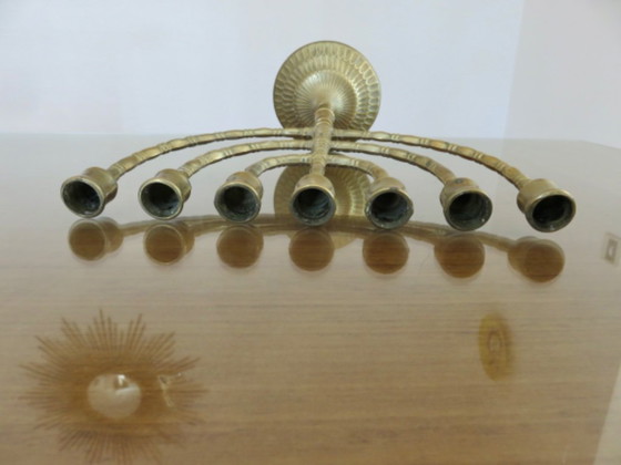 Image 1 of Large Bronze Candelabra, Candlestick, "Menorah", 70's