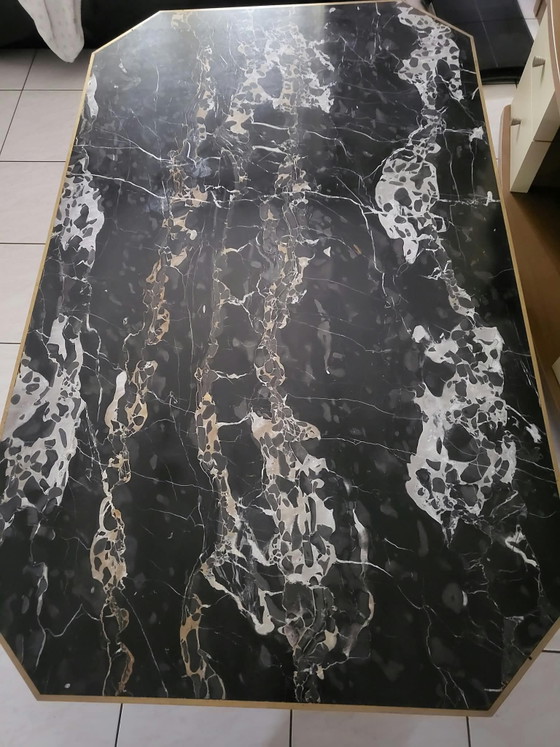 Luxury Vintage Italian Marble Coffee Table, Nero Portoro, Black (photo 13 of 13)